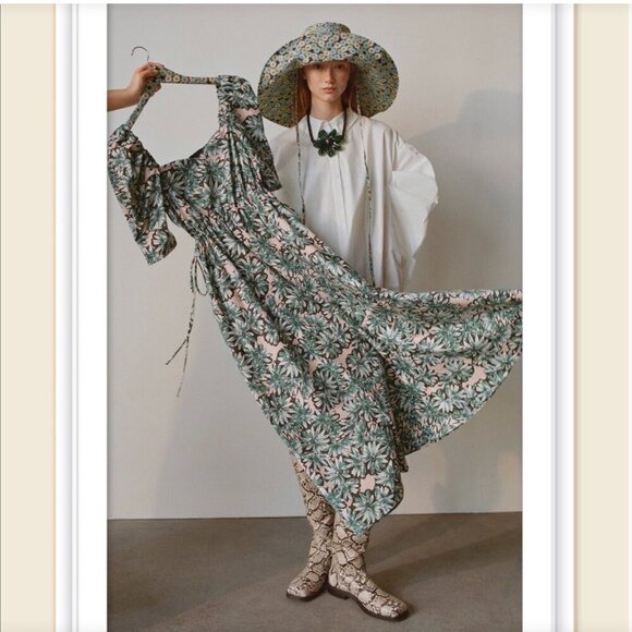 ZARA PRINTED POPLIN DRESS Size S NEW WITH TAG! - Picture 4 of 16